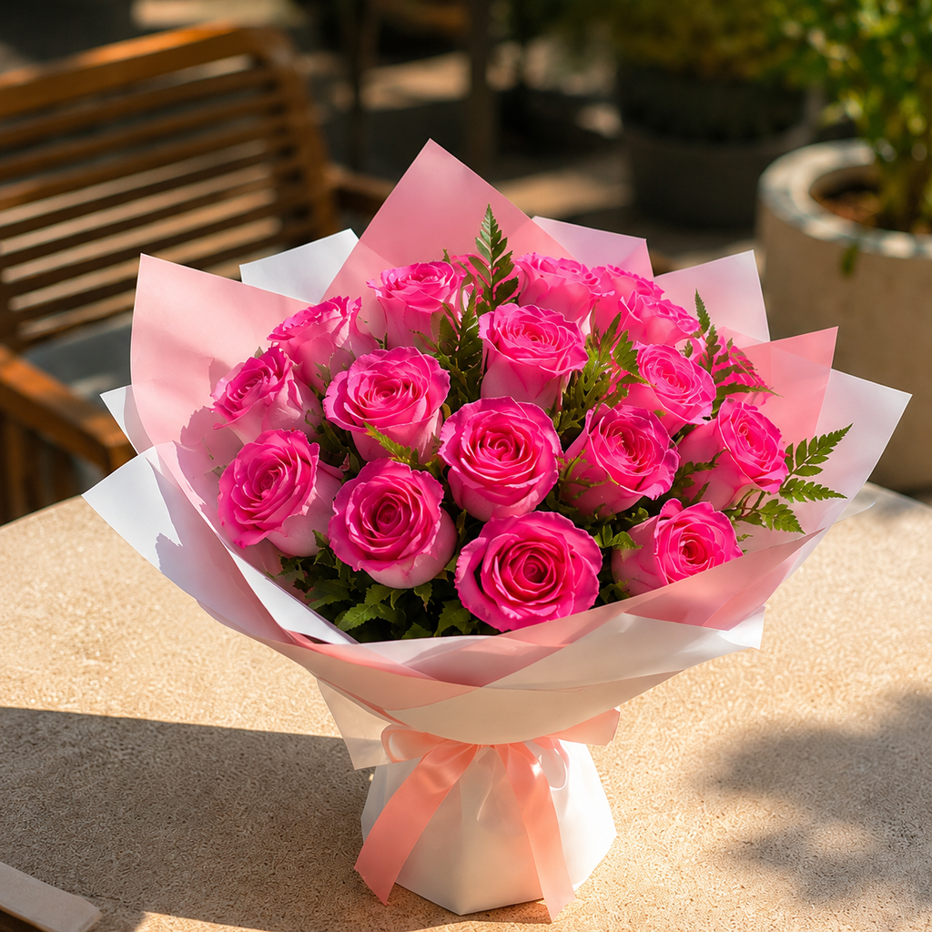 20 Pink Roses Bouquet