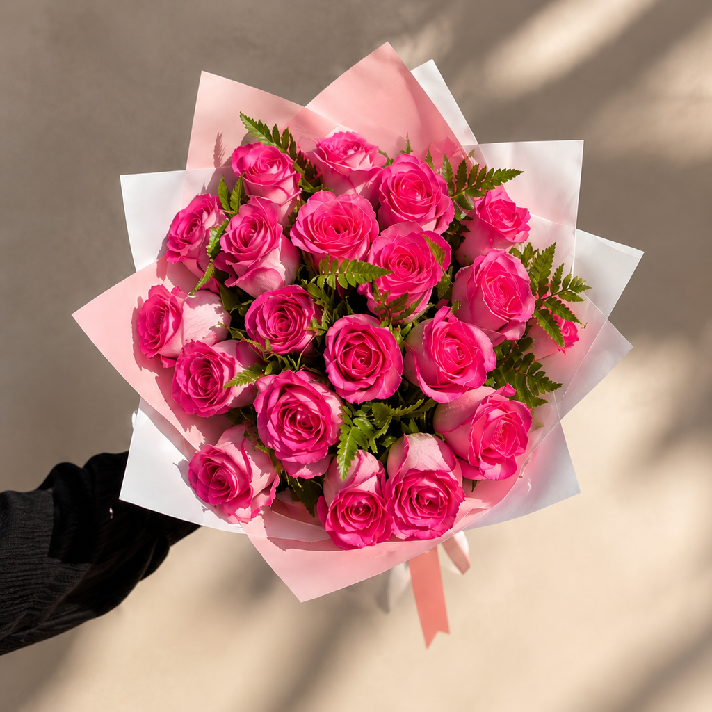 20 Pink Roses Bouquet