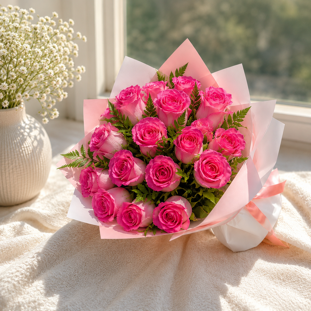 20 Pink Roses Bouquet