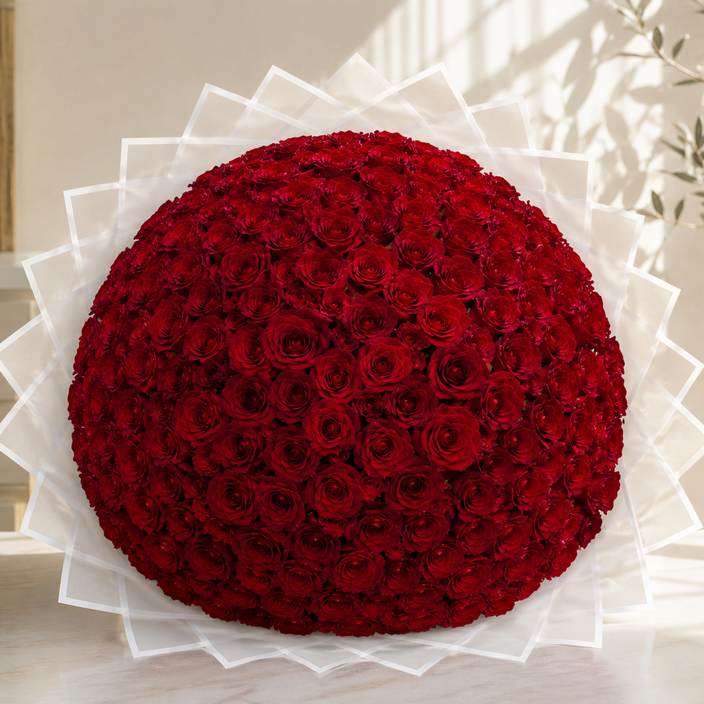 Luxury Red Rose Bouquet – 100 Roses